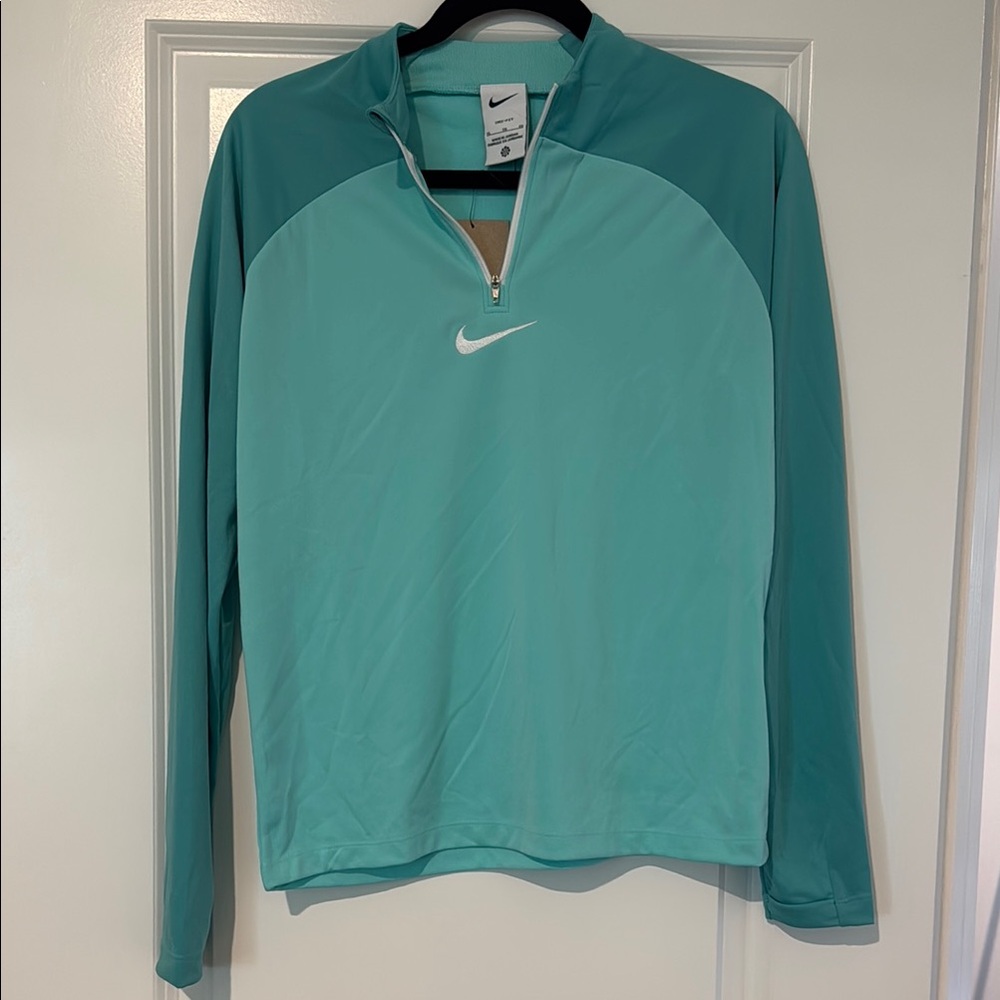 Nike Aqua and Teal Quarter-Zip Pullover